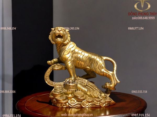 Tượng hổ như ý bằng đồng 21cm