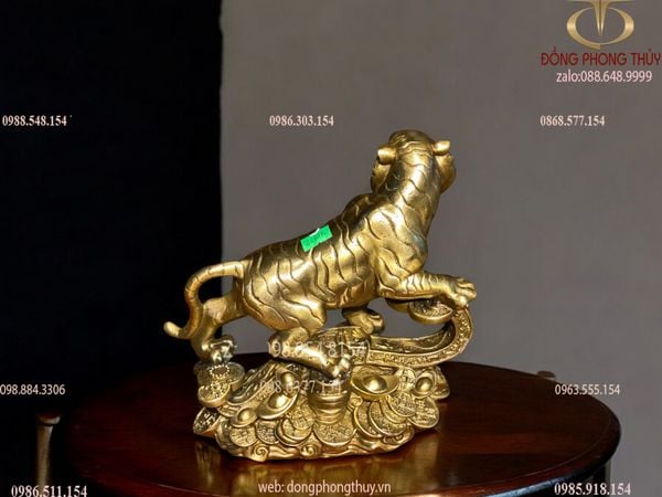 Tượng hổ như ý bằng đồng 21cm