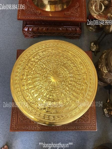 Trống Đồng Đông Sơn Thiếp Vàng 24K -Đủ Kích Thước 15 cm đến 1 mét