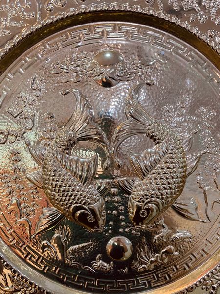 Tranh mâm lý ngư vọng nguyệt 57cm