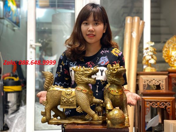 Kỳ Lân bằng đồng cao 31cm