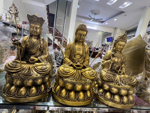 Ta Bà Tam Thánh bằng đồng cao 50cm