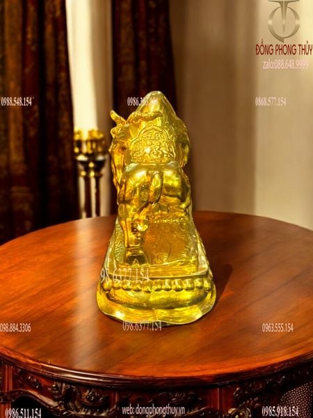 Tượng Trâu phong thủy dát vàng 24k chữ Nho 26kg nặng 4kg