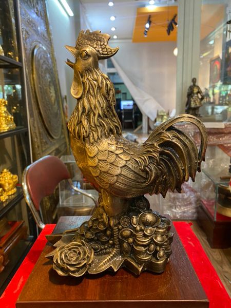 Gà phong thủy đứng tiền to cao 30cm