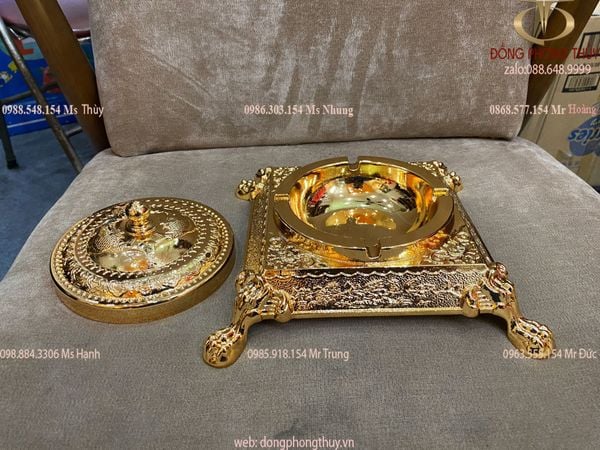 Gạt tàn tân cổ điển bằng đồng mạ vàng 24k