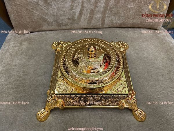 Gạt tàn tân cổ điển bằng đồng mạ vàng 24k