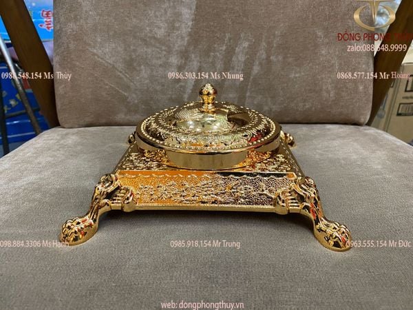 Gạt tàn tân cổ điển bằng đồng mạ vàng 24k