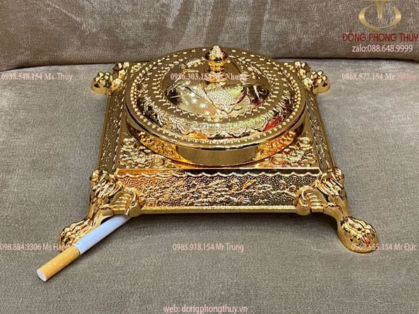 Gạt tàn tân cổ điển bằng đồng mạ vàng 24k