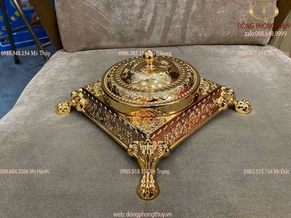 Gạt tàn tân cổ điển bằng đồng mạ vàng 24k