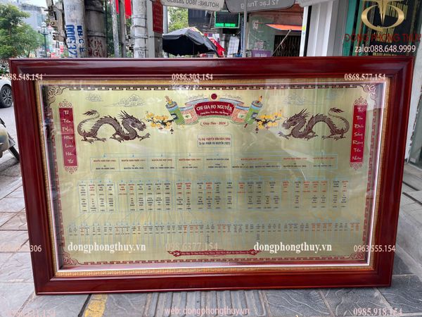 Gia phả bằng đồng theo yêu cầu 1m2*1m9