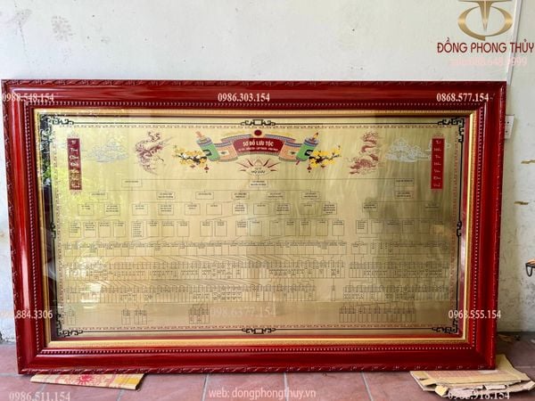 Gia phả dòng họ bằng đồng ăn mòn 1m5*2m5