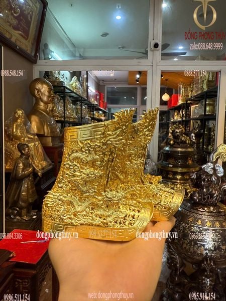 Đôi hia rồng bằng đồng cao 12cm