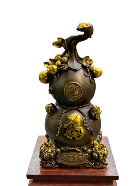 Hồ lô phong thuỷ bằng đồng cao 48cm ngang 20cm nặng 11kg