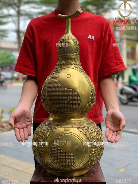 Hồ lô phong thủy bằng đồng cao 72cm nặng 16kg