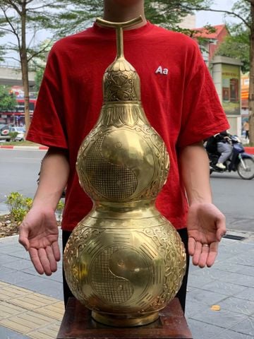 Hồ lô phong thủy bằng đồng cao 73cm