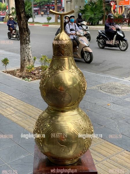 Hồ lô phong thủy bằng đồng cao 73cm