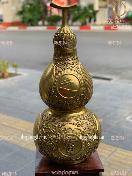 Hồ lô phong thủy bằng đồng cao 72cm nặng 16kg