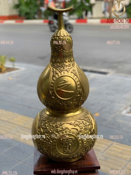 Hồ lô phong thủy bằng đồng cao 72cm nặng 16kg