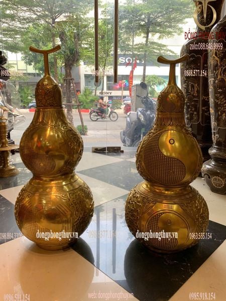 Hồ lô phong thủy bằng đồng cao 72cm nặng 16kg