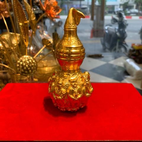 Hồ lô phong thủy bát tiên Cao 14 ngang 6 nặng 300gram dát vàng 24k