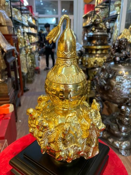 Hồ lô phong thủy bát tiên dát vàng 24k