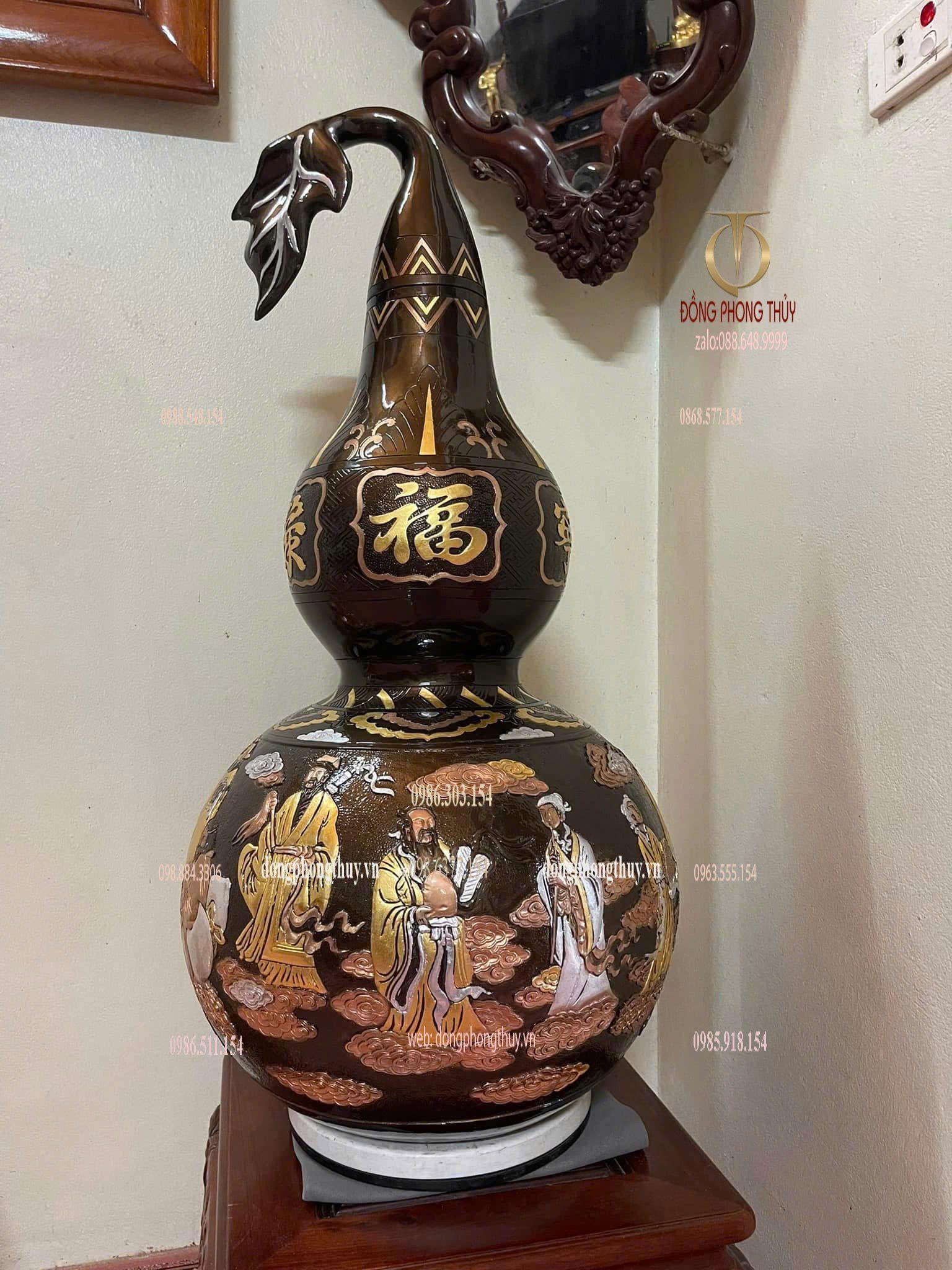 Hồ lô phong thủy khảm ngũ sắc