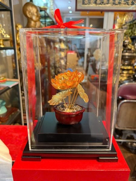 Hoa sen mạ vàng 24k 17x13,5x22cm