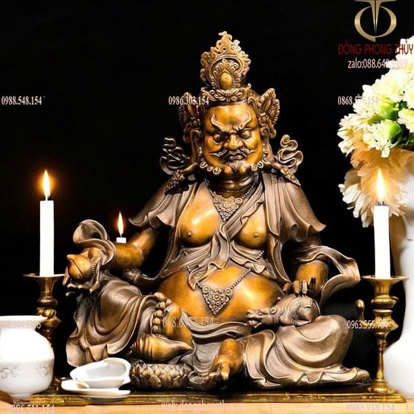 Tượng Hoàng Thần Tài bằng đồng cao Cao 43cm 13kg