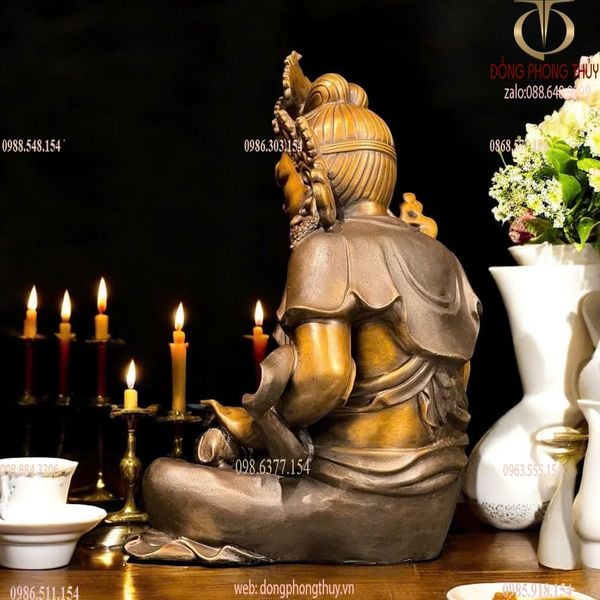 Tượng Hoàng Thần Tài bằng đồng cao Cao 43cm 13kg