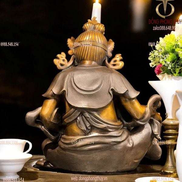 Tượng Hoàng Thần Tài bằng đồng cao Cao 43cm 13kg