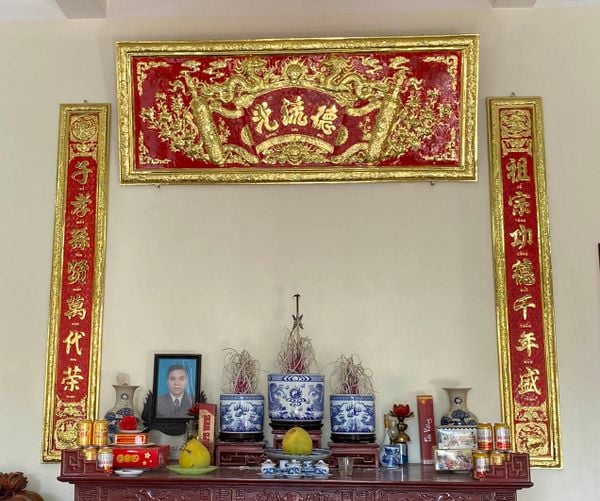 Hoành phi câu đối 1m97 dát vàng nano