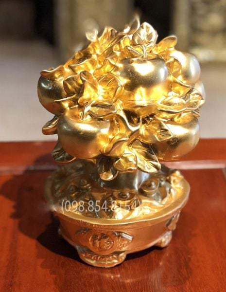 Cây phát tài phát lộc bằng đồng dát vàng 24k