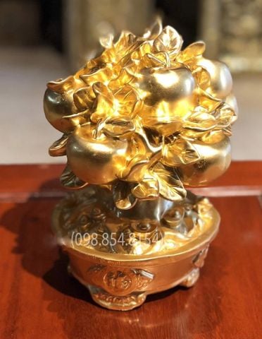 Cây phát tài phát lộc bằng đồng dát vàng 24k