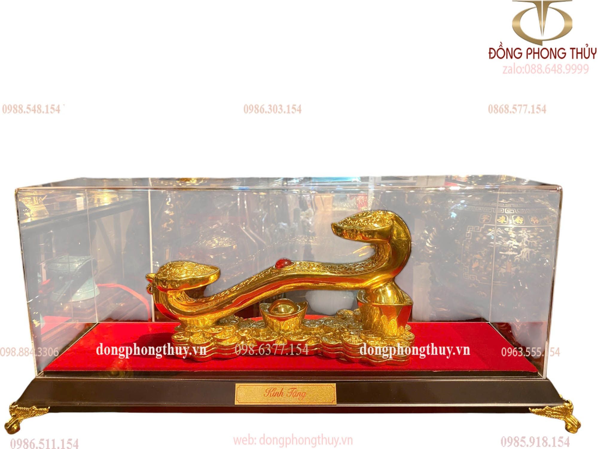 Gậy như ý bằng đồng dát vàng 24k Cao 13cm dài 27cm nặng 1,7kg dát 24k