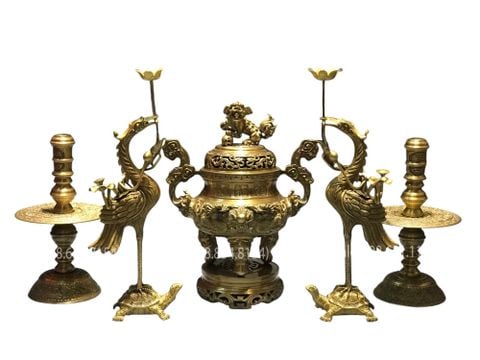 Đỉnh đồng 40 ngũ sự song long 12kg
