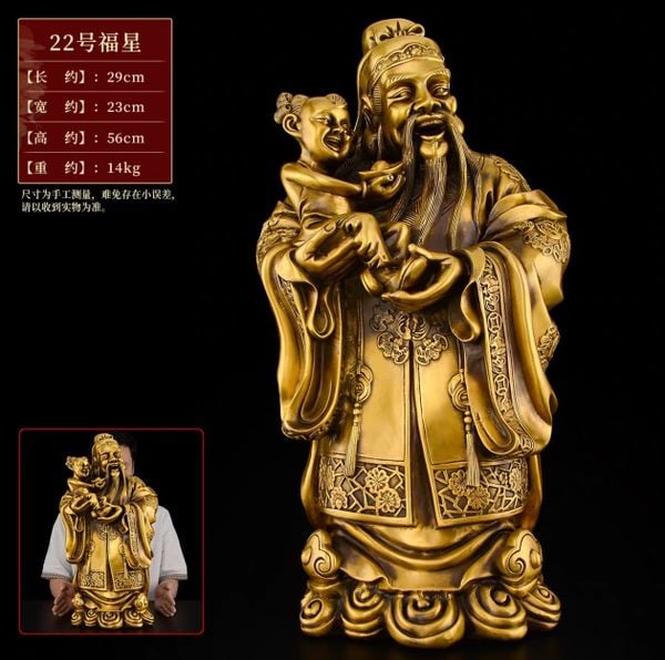 Tượng tam đa phúc lộc thọ cao 56cm 42kg