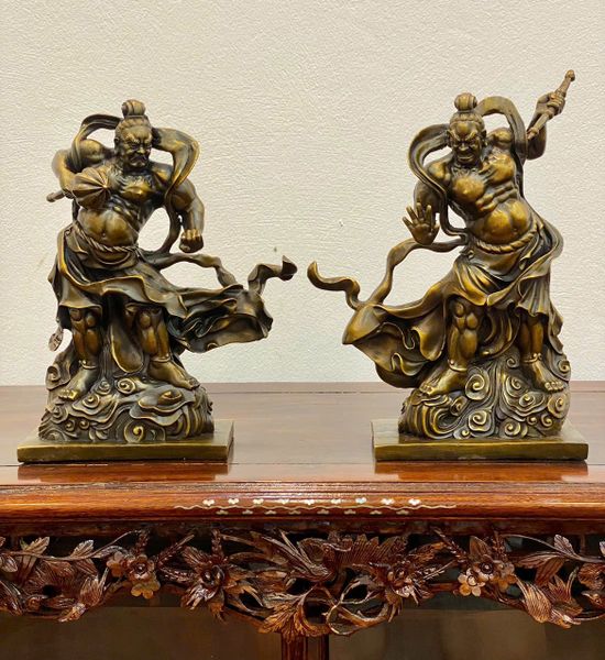 Tượng hộ pháp Kim Cang lực sĩ bằng đồng cao 48 ngang 28 sâu 16cm