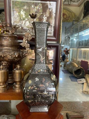 Đôi Lọ lục giác khảm ngũ sắc