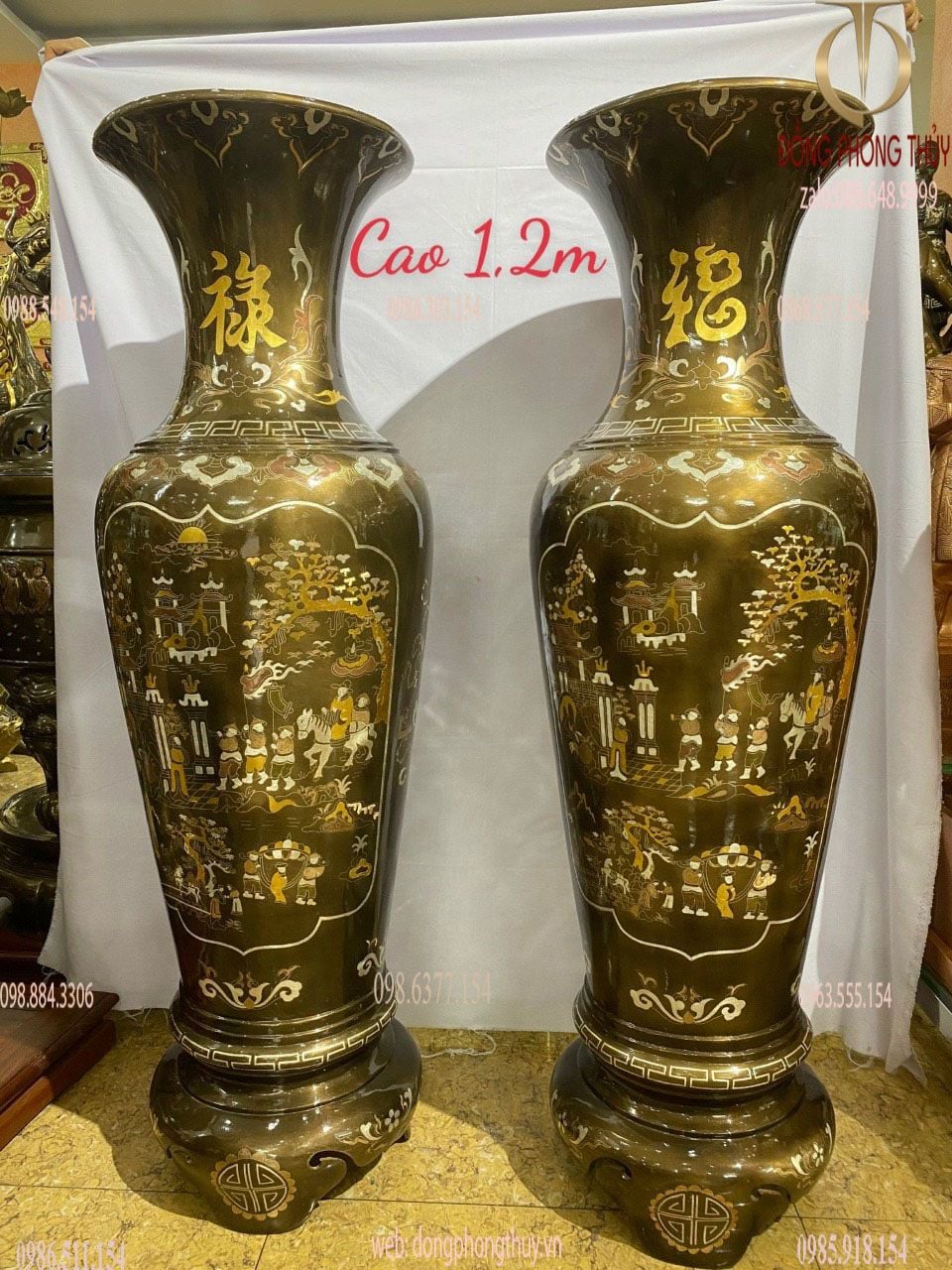 Lộc bình 1m2 khảm tam khí