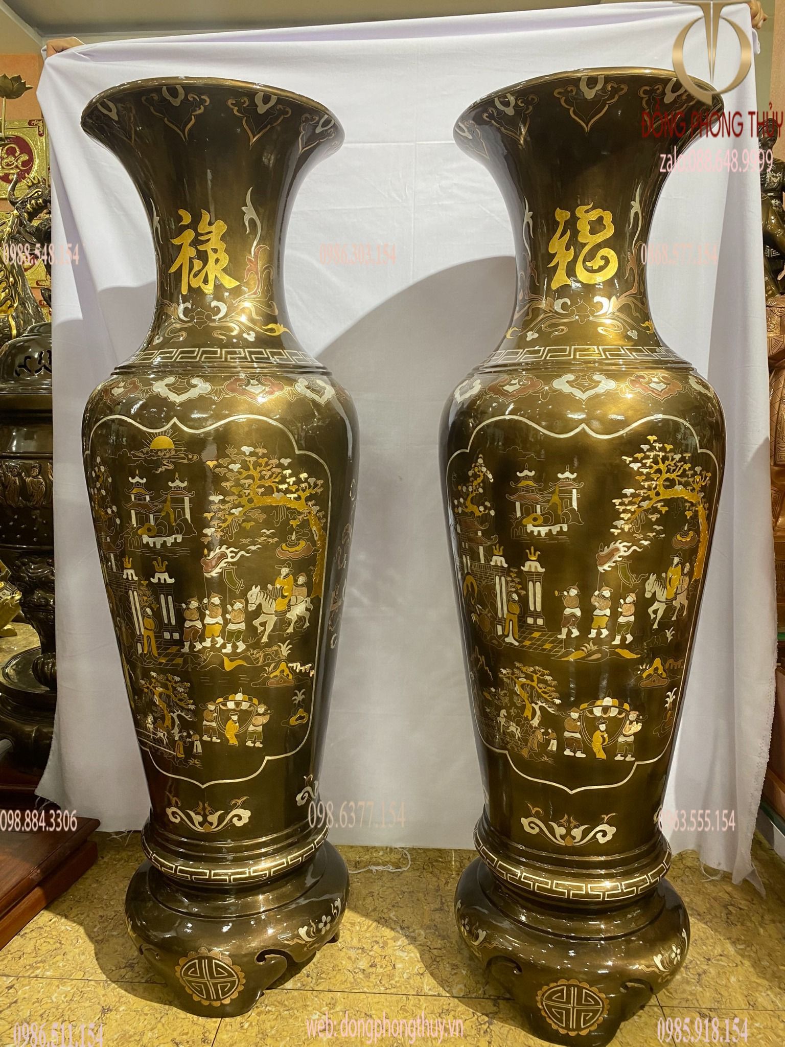 Lộc bình 1m2 khảm tam khí