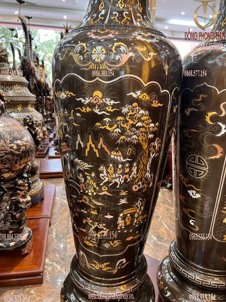 Lộc bình 1m35 khảm tam khí - lọ lục bình