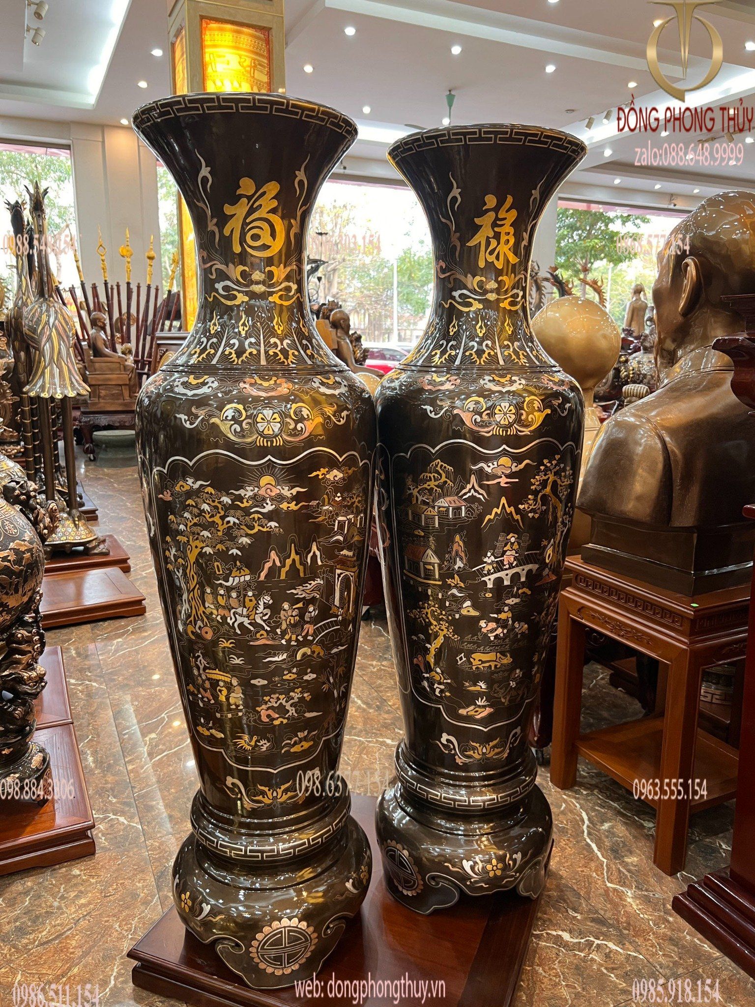 Lộc bình 1m35 khảm tam khí