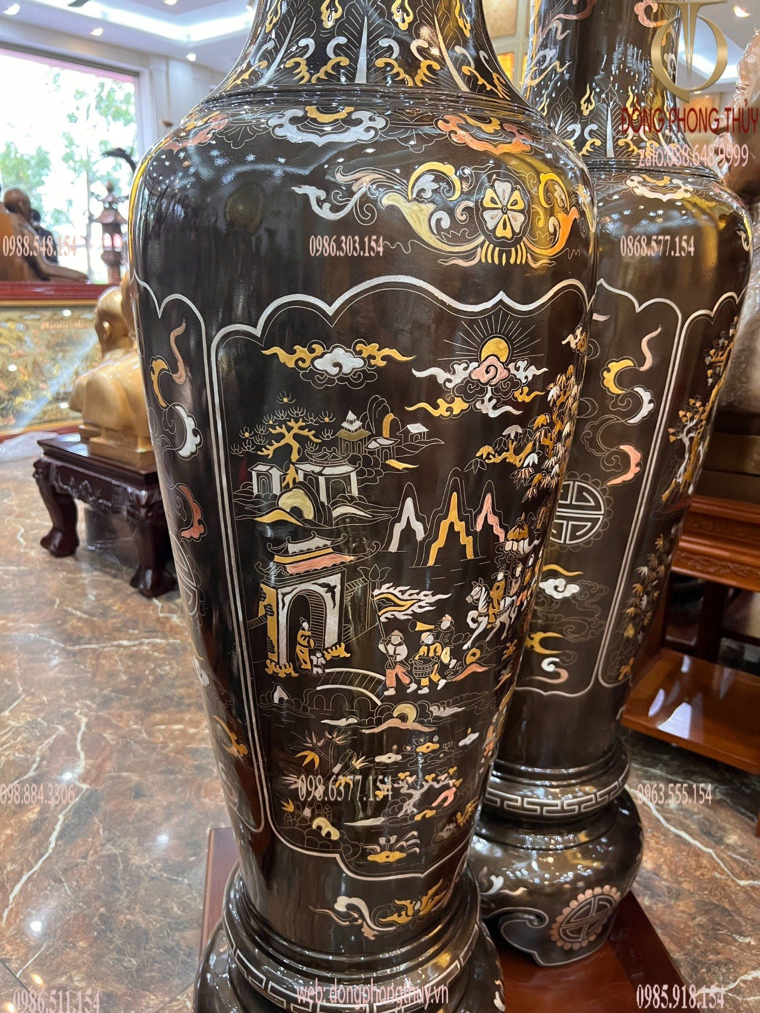 Lộc bình 1m35 khảm tam khí