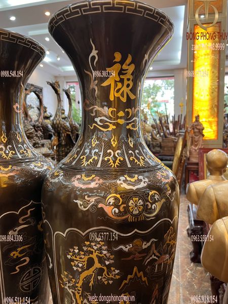 Lộc bình 1m35 khảm tam khí - lọ lục bình