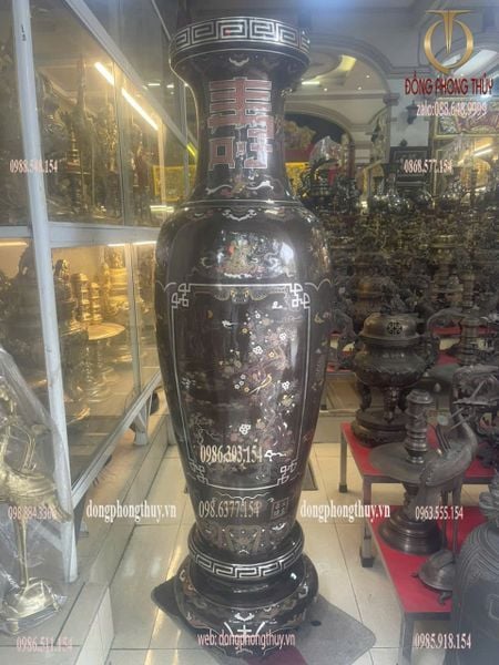Đôi lộc bình 1m6 khảm ngũ sắc cao 1m6 nặng 300kg