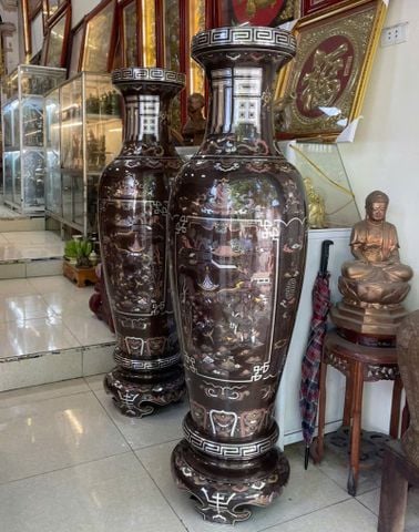 Đôi lộc bình 1m6 khảm ngũ sắc cao 1m6 nặng 300kg