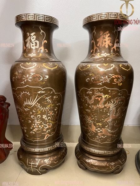 Lộc bình 80cm khảm tam khí