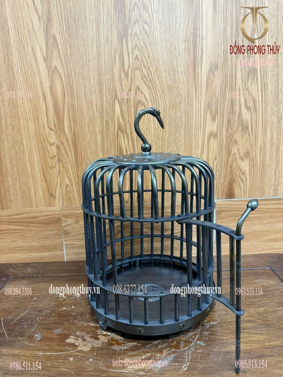 Lồng chim bằng đồng cao 29 ngang 19 nặng 1,3kg