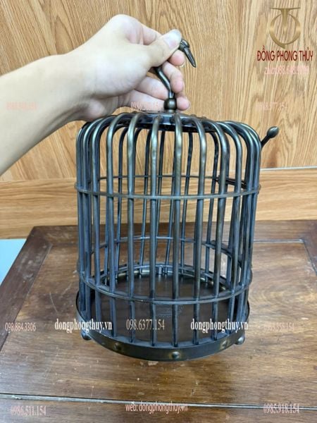 Lồng chim bằng đồng cao 29 ngang 19 nặng 1,3kg