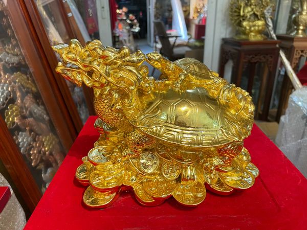 Long Quy bằng đồng dát vàng 24k